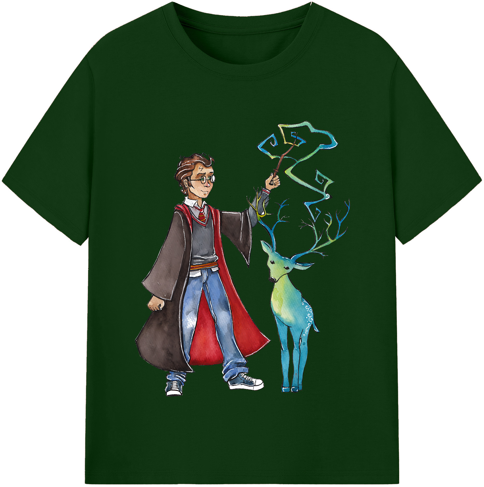 （画像用） Harry Potter ハリー・ポッターシリーズ 綿100％半袖Tシャツ（フロントプリント）
